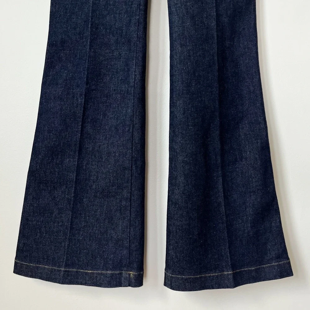 Spanx SpanxShape EveryWear Flare Pull On Denim Jeans Raw Indigo Womens Medium